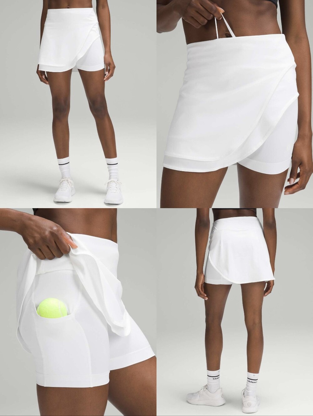 Lululemon Asymmetrical Layered High-Rise Tennis SkirtWhite Size 0 NWOT